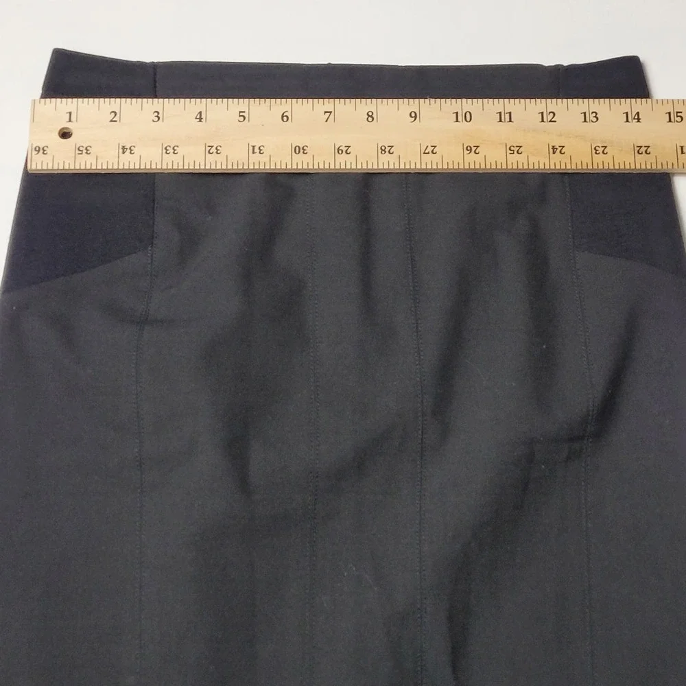 Bcbgmaxazria Women's Straight Pencil Career Skirt Elastic Waist Panel Wool Blend